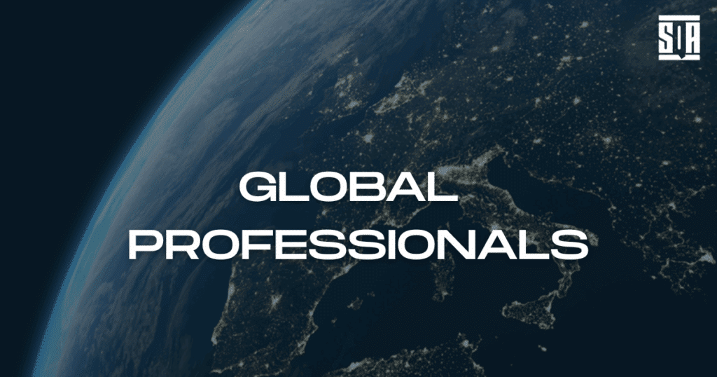 Satellite view of Earth at night showing illuminated cities across Europe, symbolizing SQA Services’ global network of regulatory experts and quality professionals.