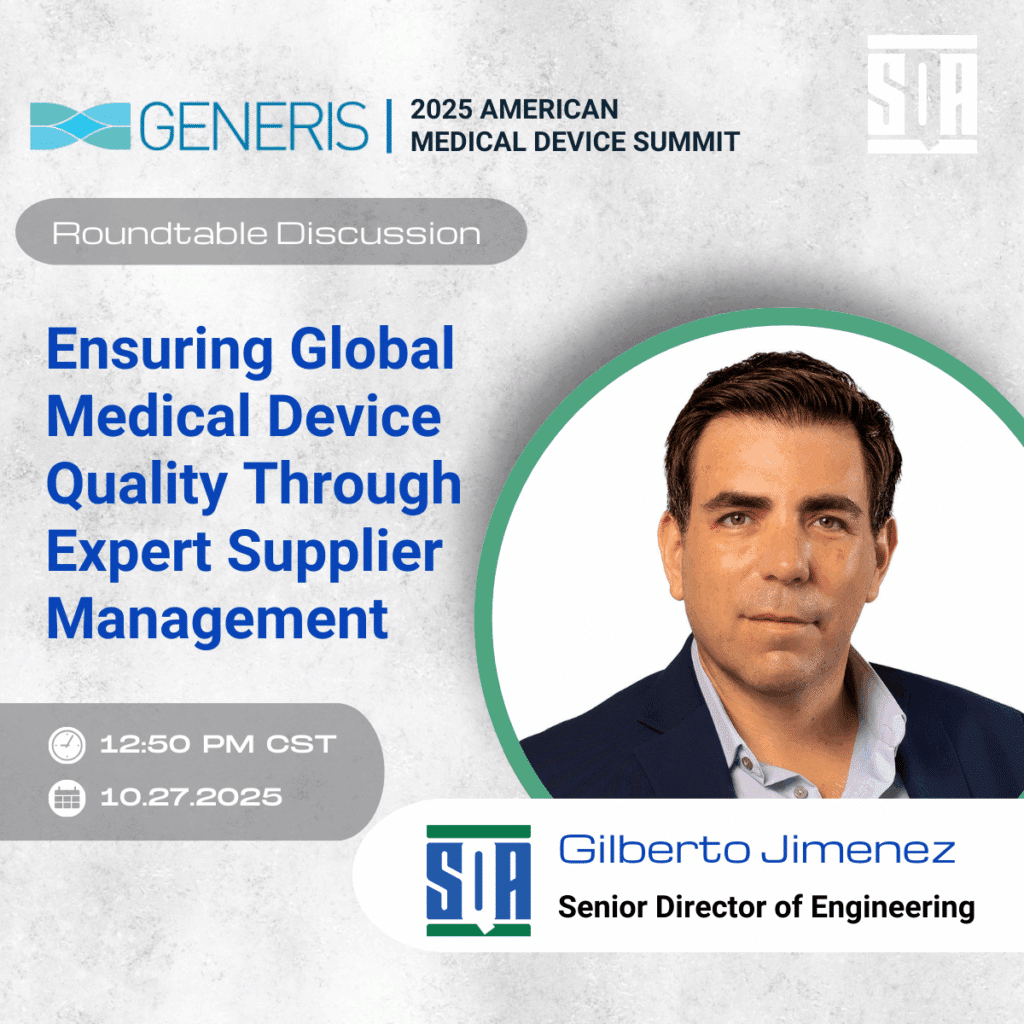 a graphic promoting a round table discussion at the Generis American Medical Device Summit