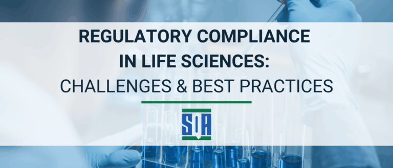 cover images stating the blog title of regulatory compliance challenges and best practices in life science