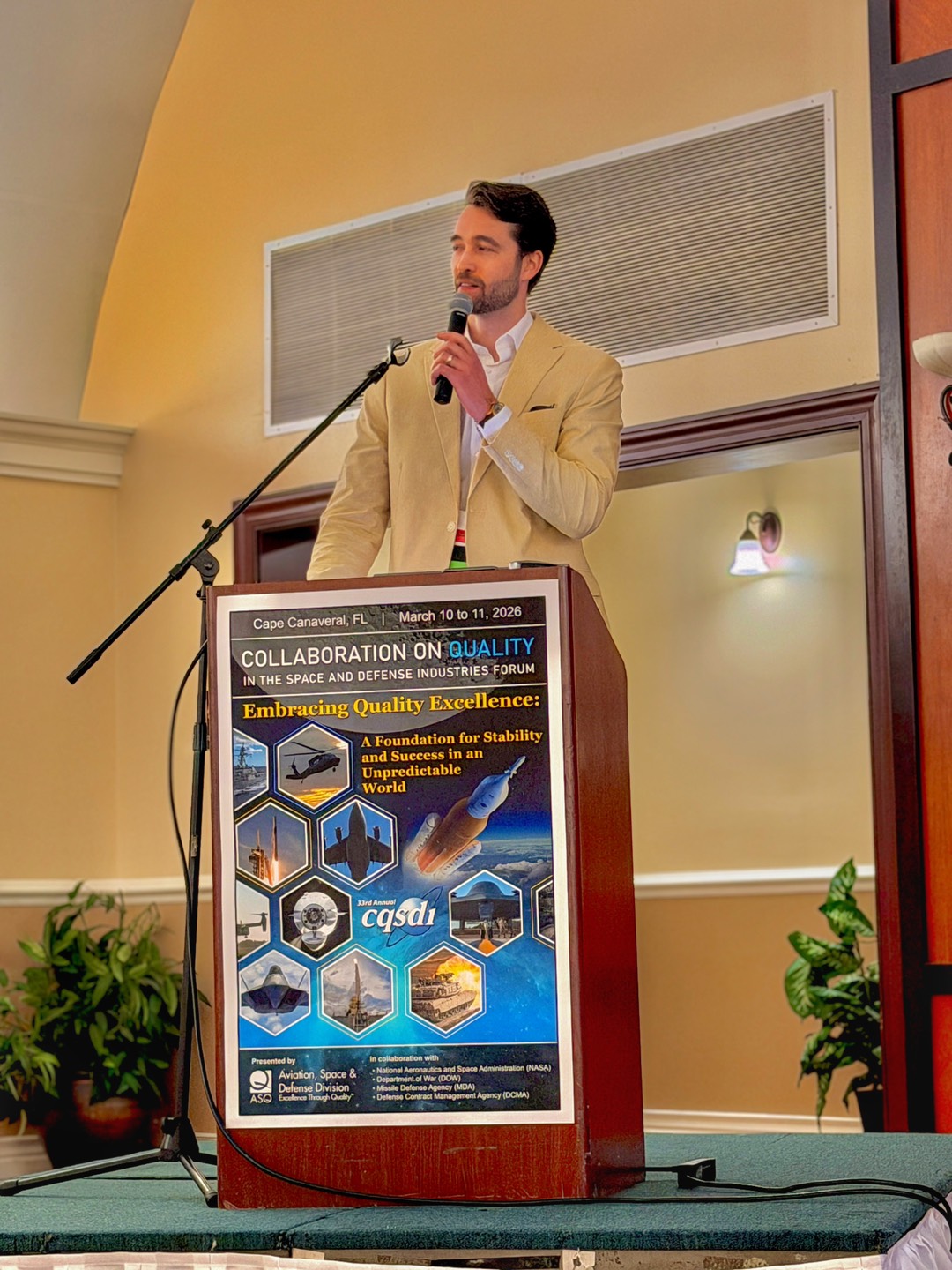 SQA Services President & CEO Michael Guymon speaking at the CQSDI forum